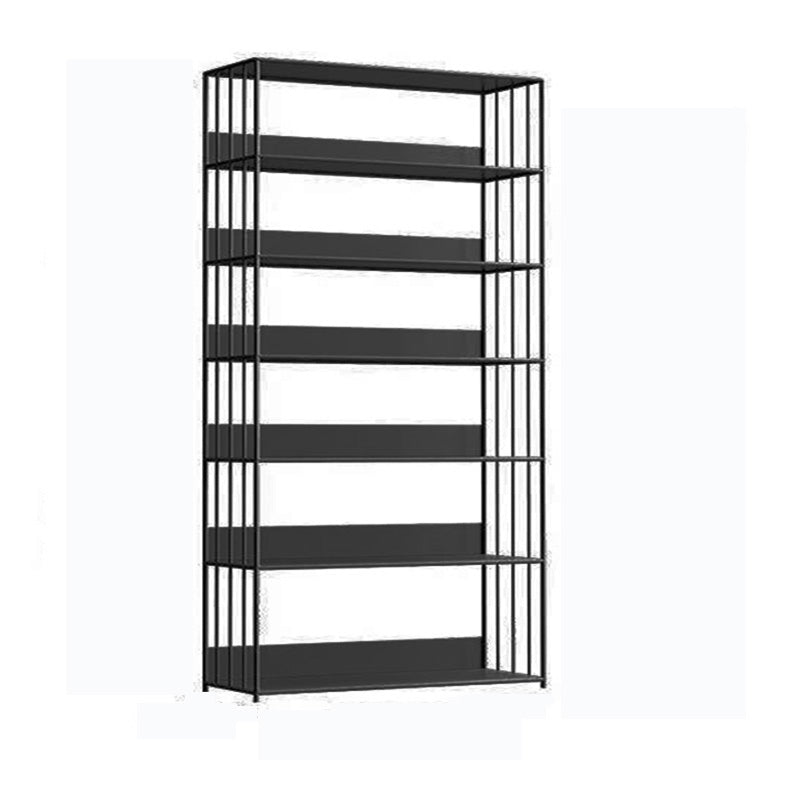 Modern Open Storage Bookcase 12" W Iron Frame Bookshelf with Shelves