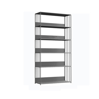 Modern Open Storage Bookcase 12" W Iron Frame Bookshelf with Shelves