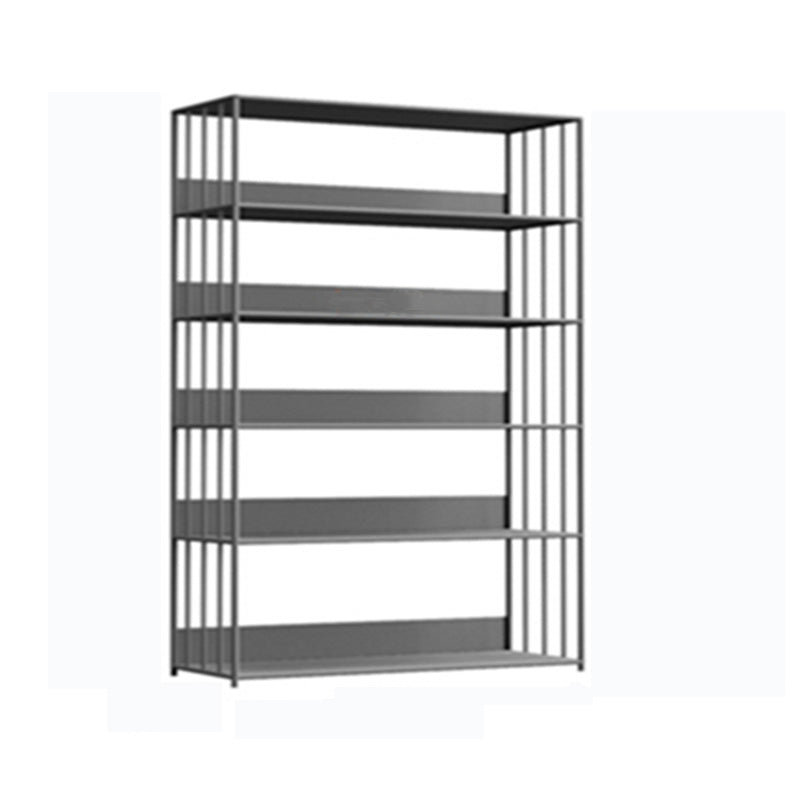 Modern Open Storage Bookcase 12" W Iron Frame Bookshelf with Shelves