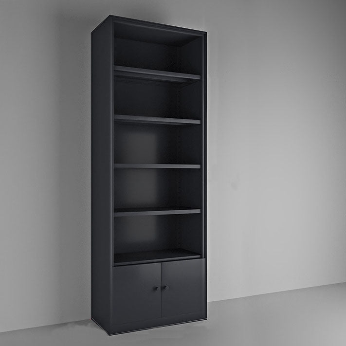 Modern Closed Storage Bookcase Black/White Metal Bookshelf with Shelves
