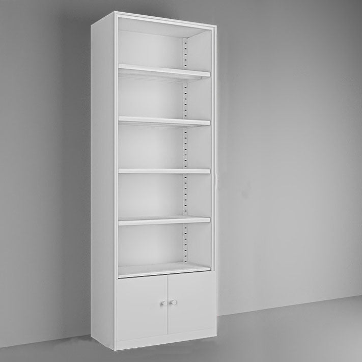 Modern Closed Storage Bookcase Black/White Metal Bookshelf with Shelves