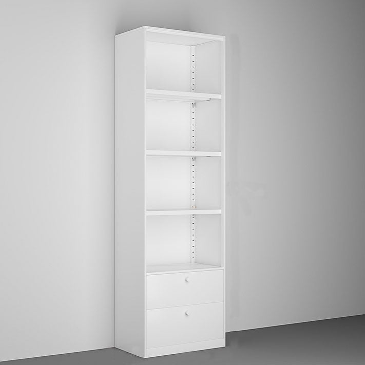 Modern Closed Storage Bookcase Black/White Metal Bookshelf with Shelves