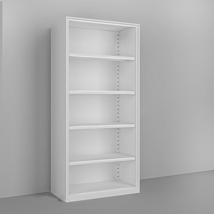 Modern Closed Storage Bookcase Black/White Metal Bookshelf with Shelves