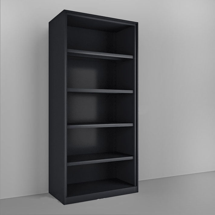 Modern Closed Storage Bookcase Black/White Metal Bookshelf with Shelves