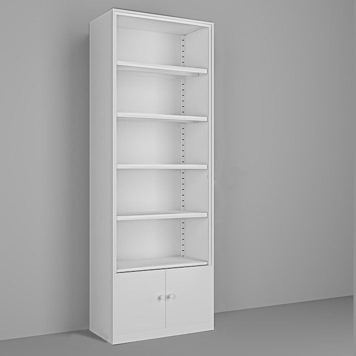 Modern Closed Storage Bookcase Black/White Metal Bookshelf with Shelves