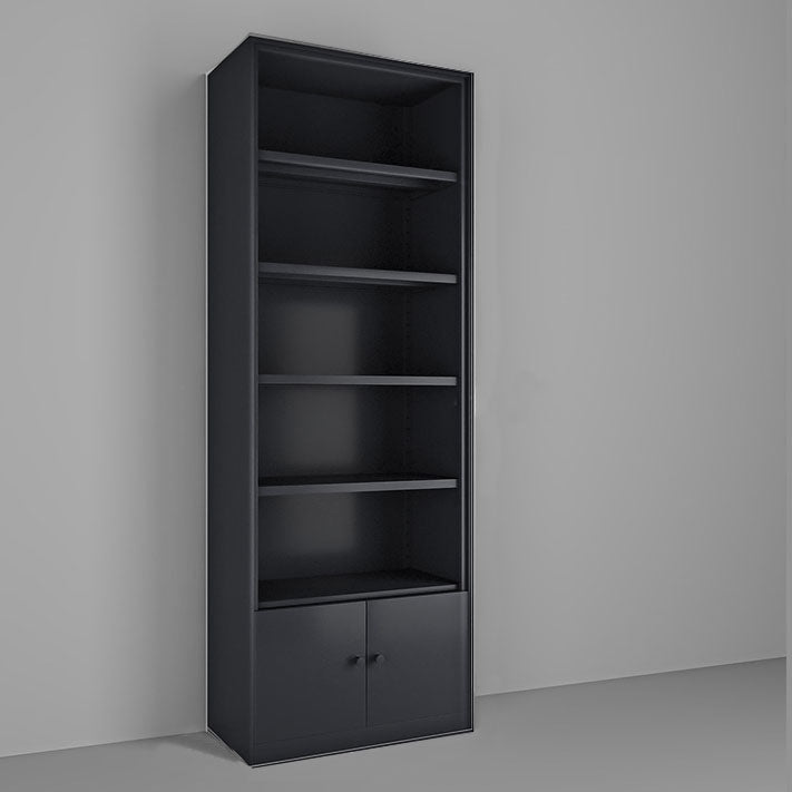 Modern Closed Storage Bookcase Black/White Metal Bookshelf with Shelves