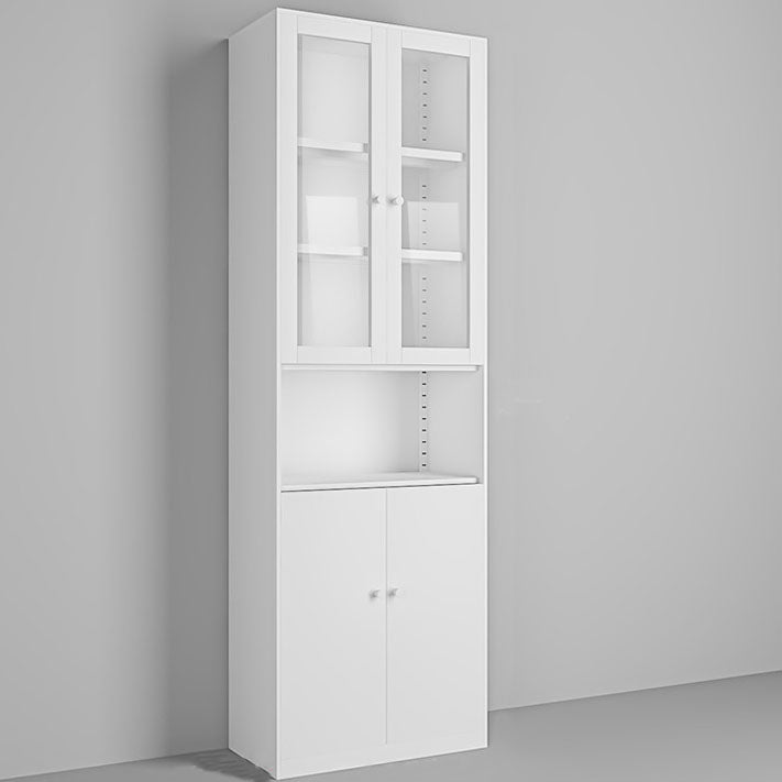 Modern Closed Storage Bookcase Black/White Metal Bookshelf with Shelves