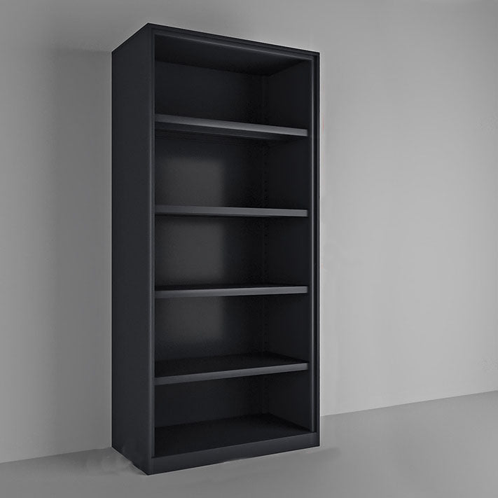 Modern Closed Storage Bookcase Black/White Metal Bookshelf with Shelves
