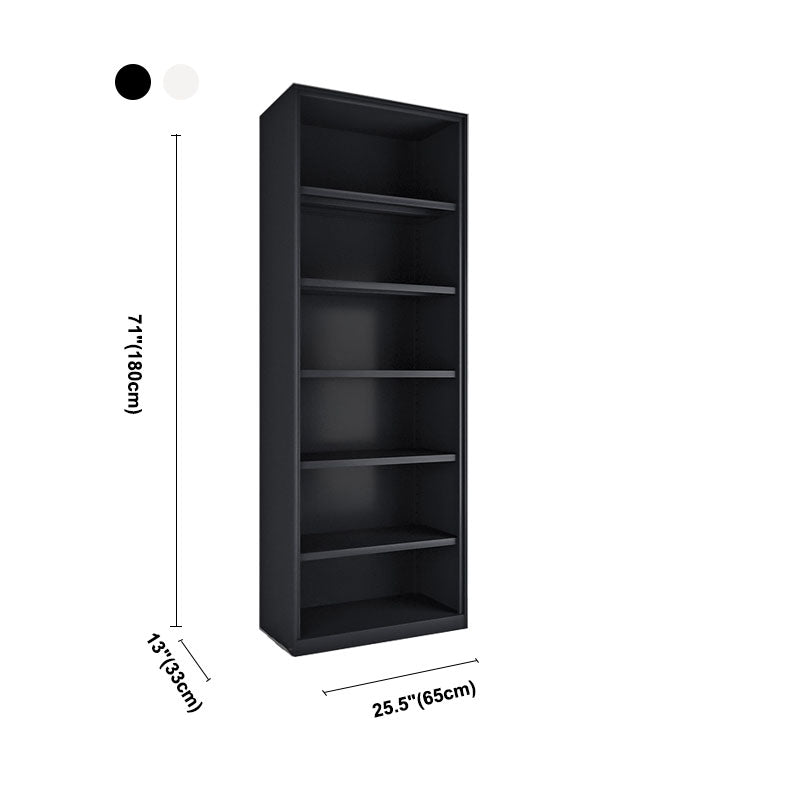Modern Closed Storage Bookcase Black/White Metal Bookshelf with Shelves