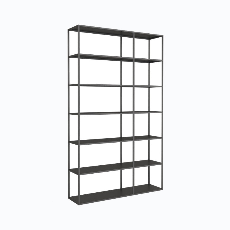 9.8" W Modern Open Storage Bookcase Metal Bookshelf with Shelves