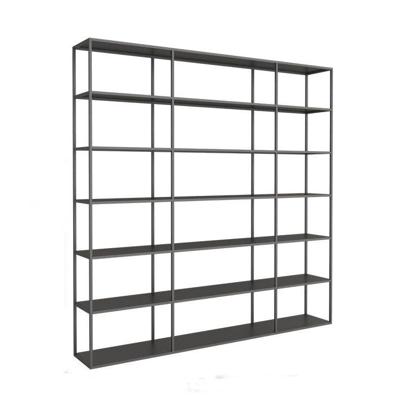 9.8" W Modern Open Storage Bookcase Metal Bookshelf with Shelves