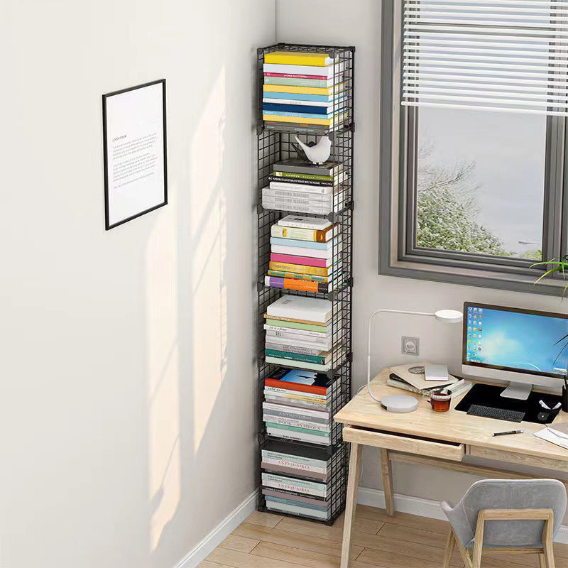 Contemporary Geometric Book Shelf 8.66" Wide Metal Shelf Bookcase