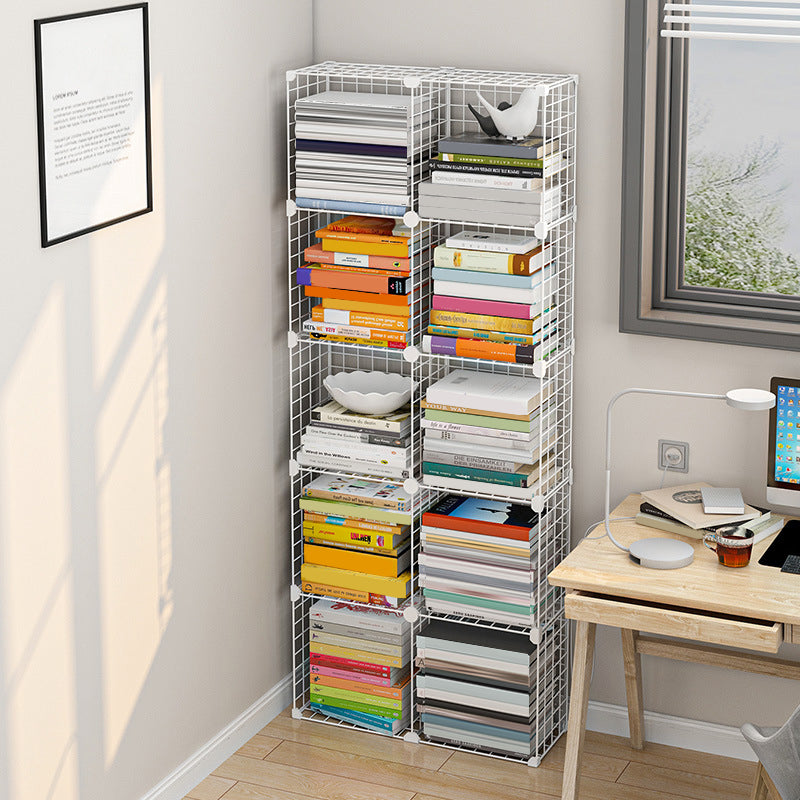 Contemporary Geometric Book Shelf 8.66" Wide Metal Shelf Bookcase