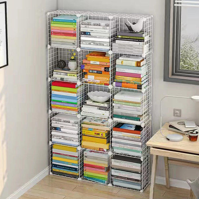 Contemporary Geometric Book Shelf 8.66" Wide Metal Shelf Bookcase