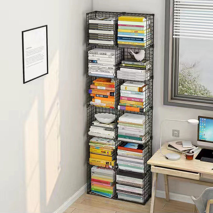Contemporary Geometric Book Shelf 8.66" Wide Metal Shelf Bookcase