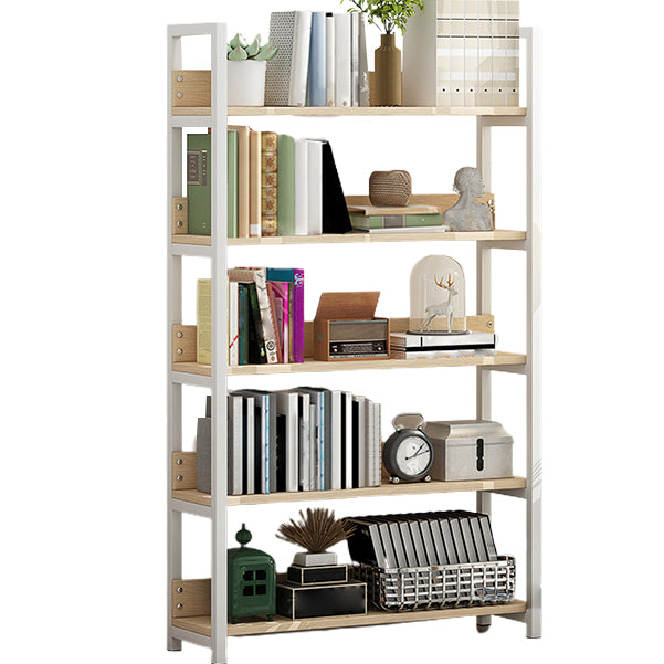 Open Multi-layer Bookshelf Modern Steel Wood Home Living Room Bookcase
