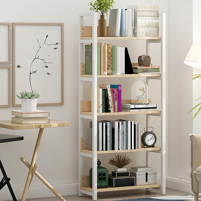 Open Multi-layer Bookshelf Modern Steel Wood Home Living Room Bookcase
