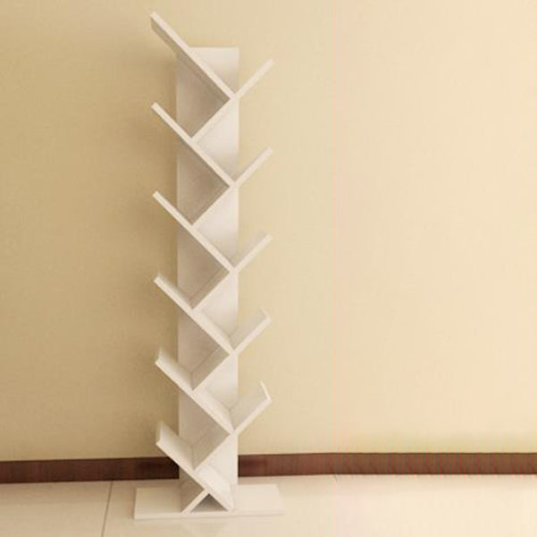 Modern Engineered Wood Bookcase Geometric Bookshelf for Living Room