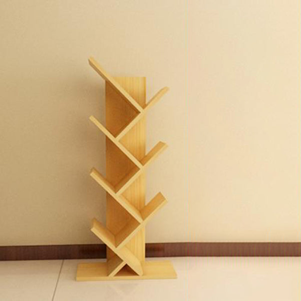 Modern Engineered Wood Bookcase Geometric Bookshelf for Living Room