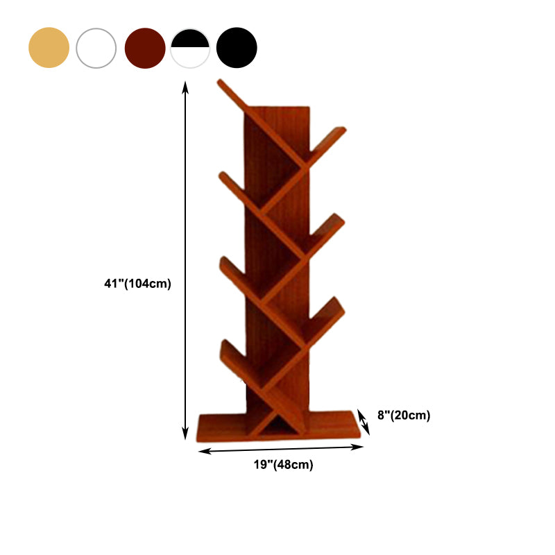 Modern Engineered Wood Bookcase Geometric Bookshelf for Living Room