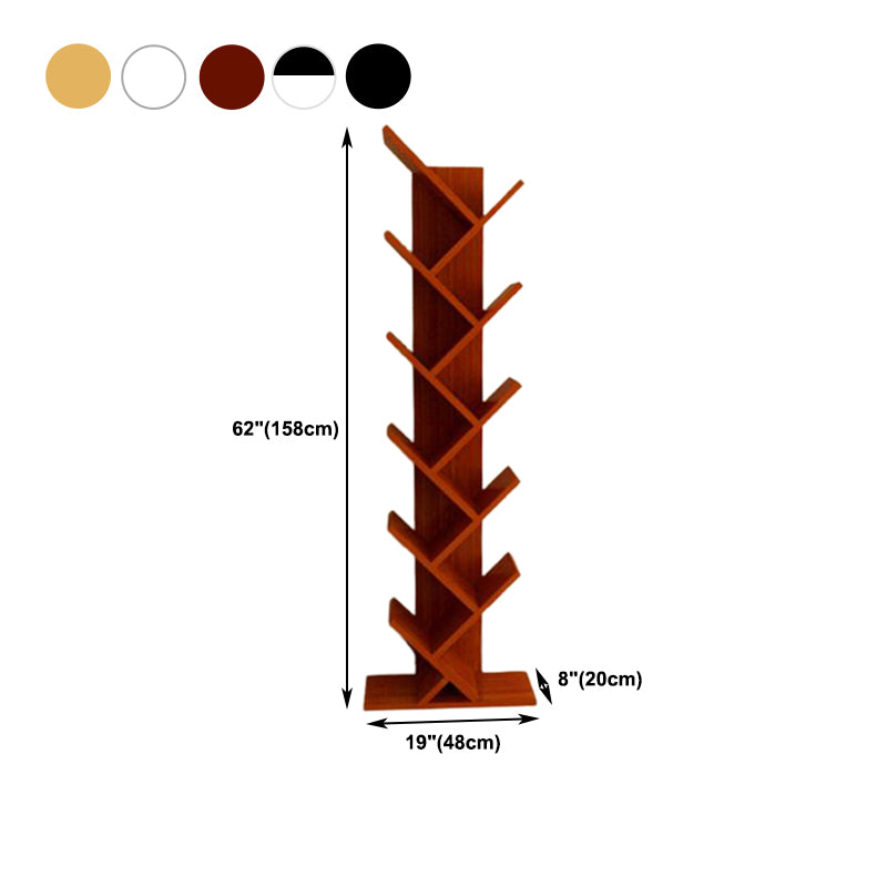 Modern Engineered Wood Bookcase Geometric Bookshelf for Living Room