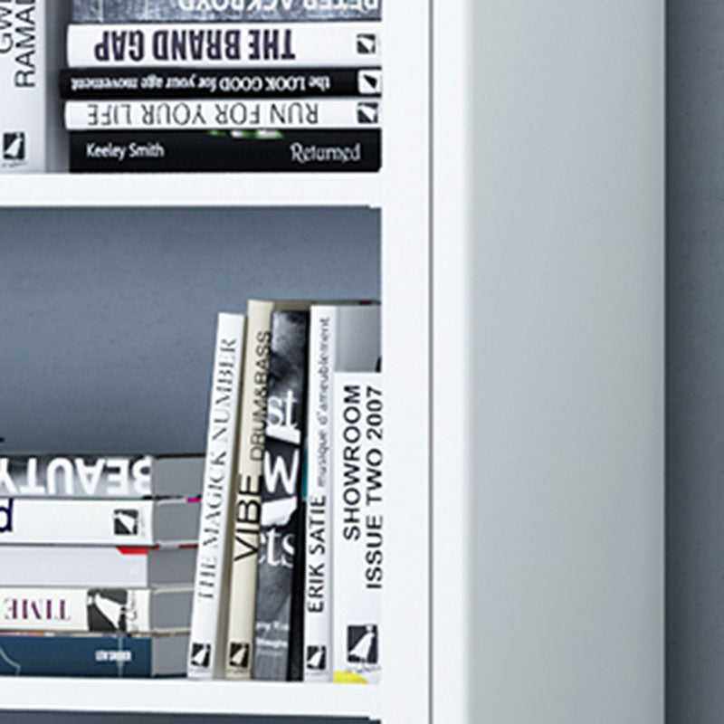 Metal Open Back Bookshelf Modern Rectangle Standard Bookcase
