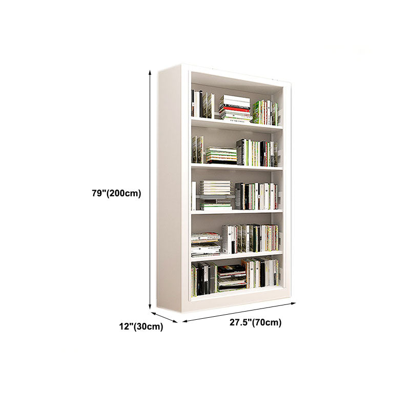 Metal Open Back Bookshelf Modern Rectangle Standard Bookcase
