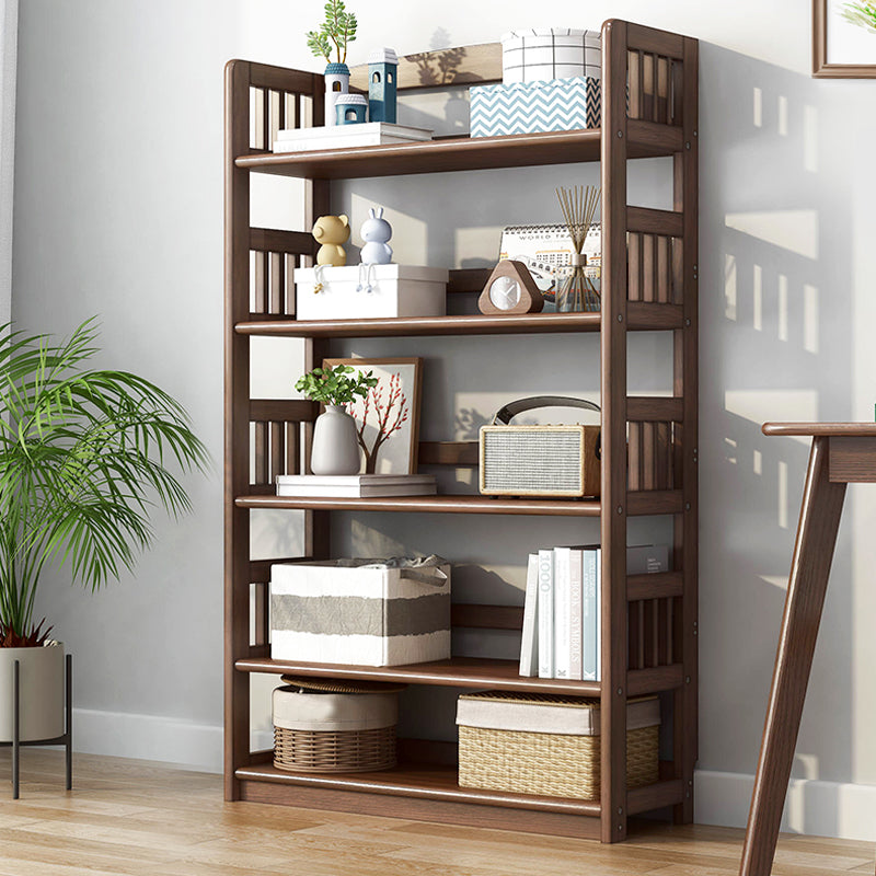 Rectangle Etagere Bookcase Scandinavian Solid Wood Open Back Bookshelf