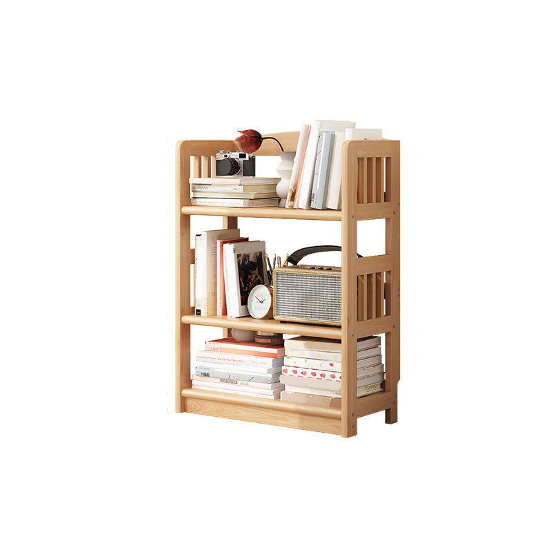 Rectangle Etagere Bookcase Scandinavian Solid Wood Open Back Bookshelf
