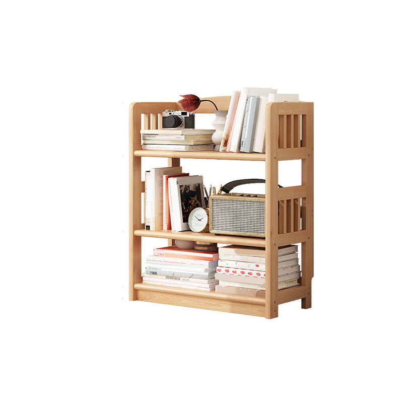 Rectangle Etagere Bookcase Scandinavian Solid Wood Open Back Bookshelf