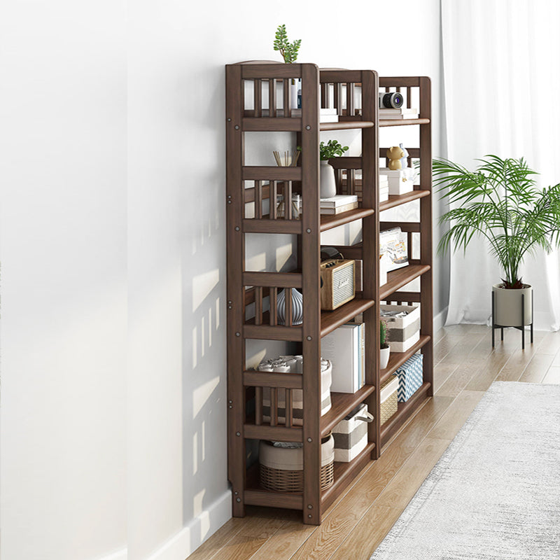 Rectangle Etagere Bookcase Scandinavian Solid Wood Open Back Bookshelf