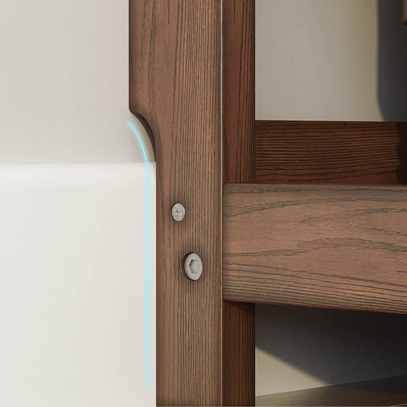 Rectangle Etagere Bookcase Scandinavian Solid Wood Open Back Bookshelf