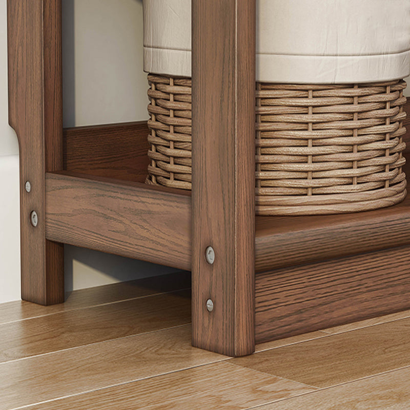 Rectangle Etagere Bookcase Scandinavian Solid Wood Open Back Bookshelf