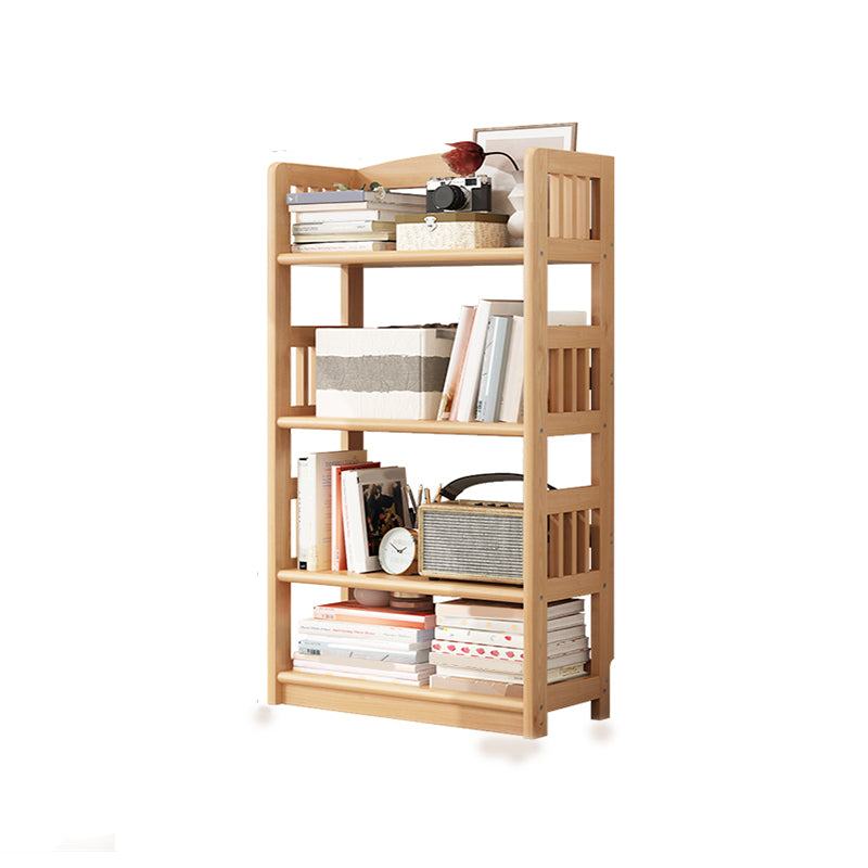 Rectangle Etagere Bookcase Scandinavian Solid Wood Open Back Bookshelf