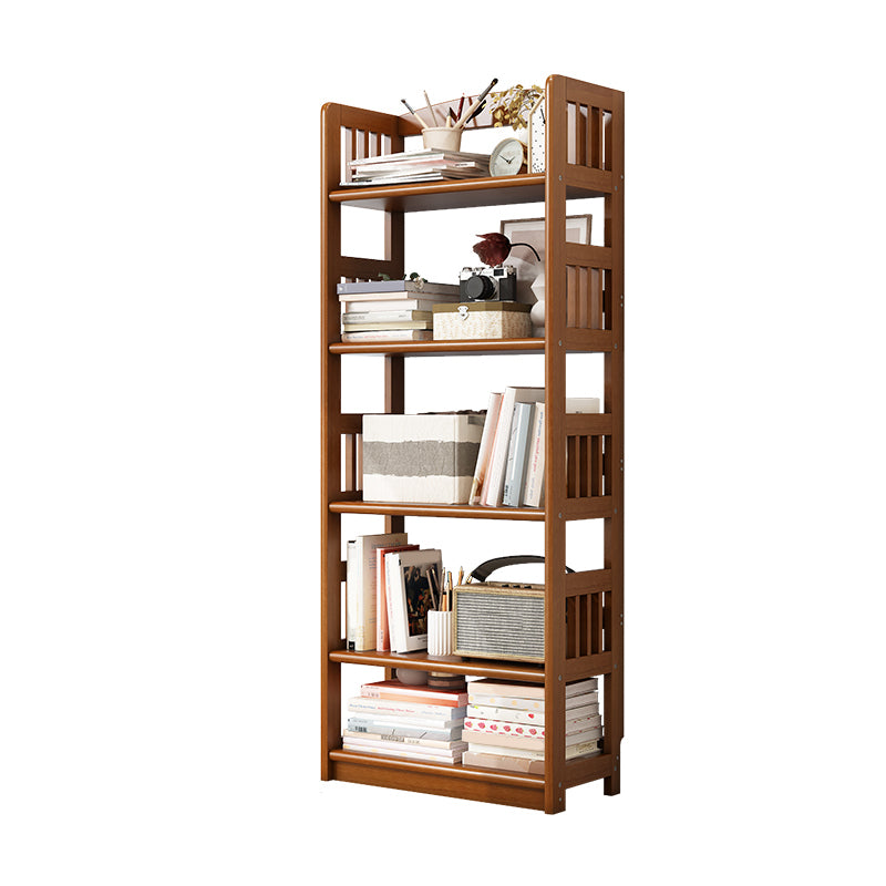 Rectangle Etagere Bookcase Scandinavian Solid Wood Open Back Bookshelf