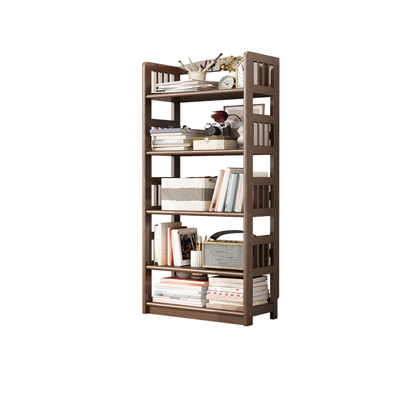 Rectangle Etagere Bookcase Scandinavian Solid Wood Open Back Bookshelf