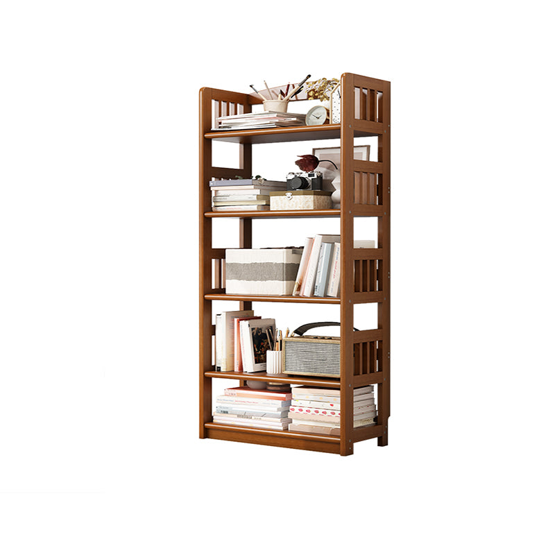 Rectangle Etagere Bookcase Scandinavian Solid Wood Open Back Bookshelf