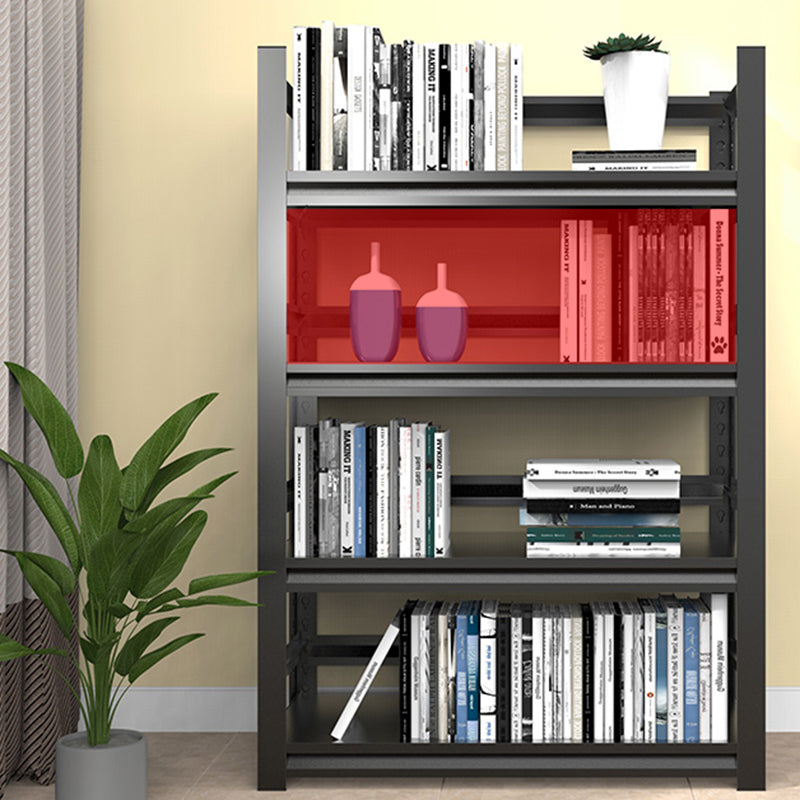 Rectangle Metal Bookcase Modern Closed Back Bookshelf with Shelves