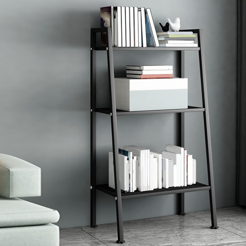Ladder Metal Bookshelf Modern Bookcase with Rectangular Shelves