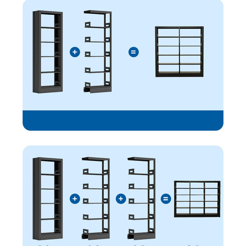 6-Tier Steel Matte Finish Bookcase Standard 79-inch Bookshelf