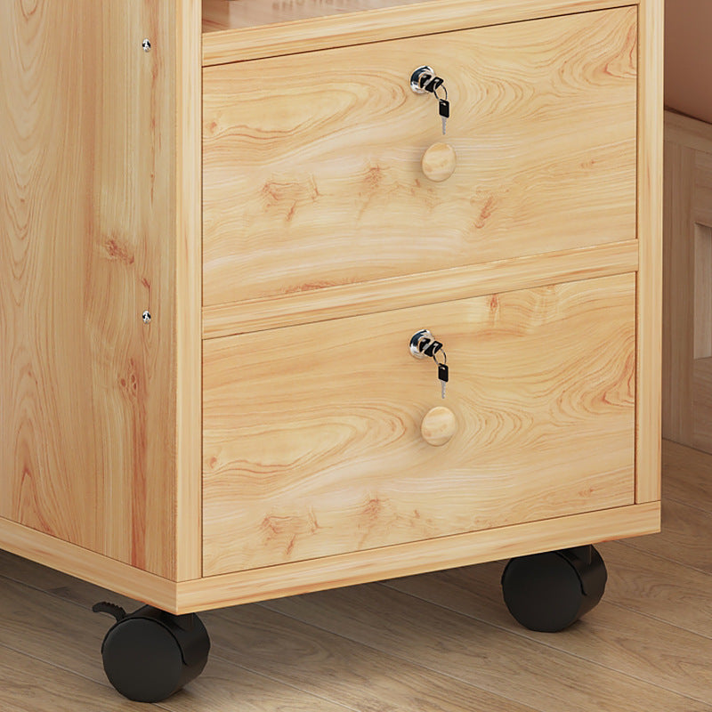 2 Drawers Bed Nightstand Contemporary Wooden Night Table for Bedoom