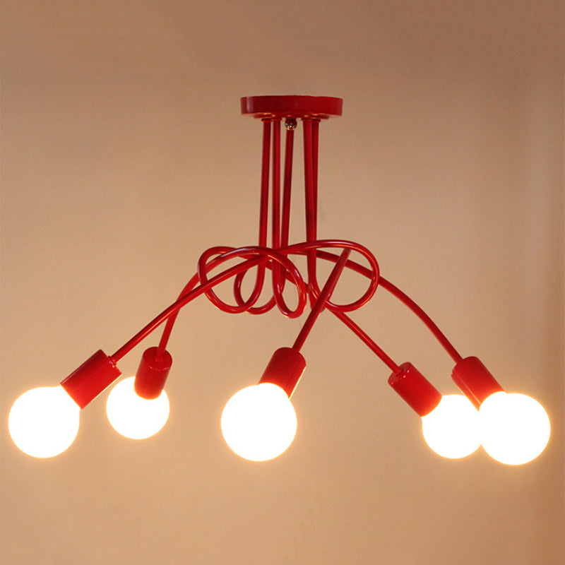 Industrial Ceiling Light Colorful Flush Mount Light Fixture for Sitting Room
