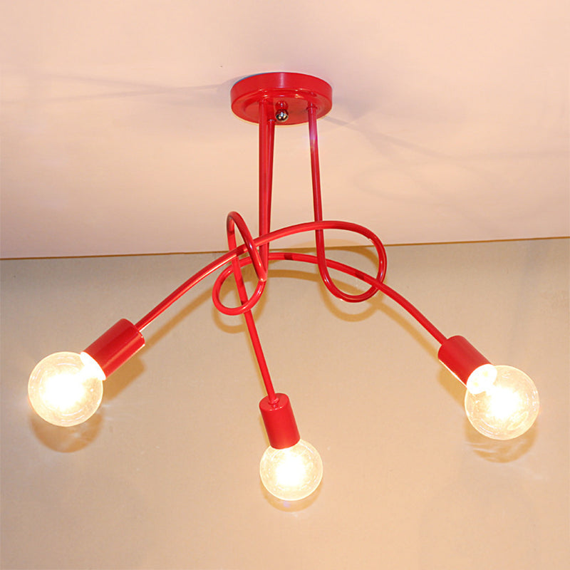 Industrial Ceiling Light Colorful Flush Mount Light Fixture for Sitting Room