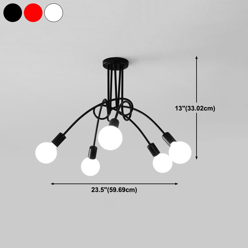 Industrial Ceiling Light Colorful Flush Mount Light Fixture for Sitting Room