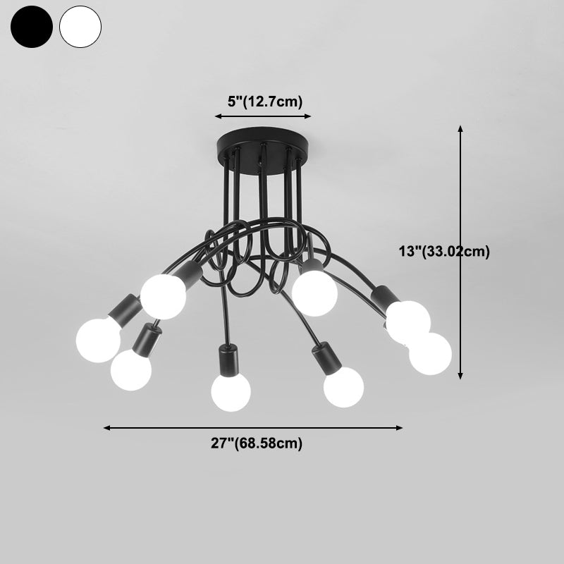 Industrial Ceiling Light Colorful Flush Mount Light Fixture for Sitting Room