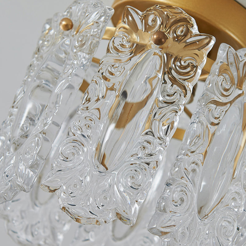 Crystal Lighting Fixture Gold Modern Flush Mounted Ceiling Lights for Foyer