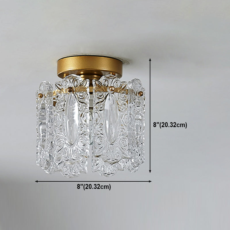 Crystal Lighting Fixture Gold Modern Flush Mounted Ceiling Lights for Foyer