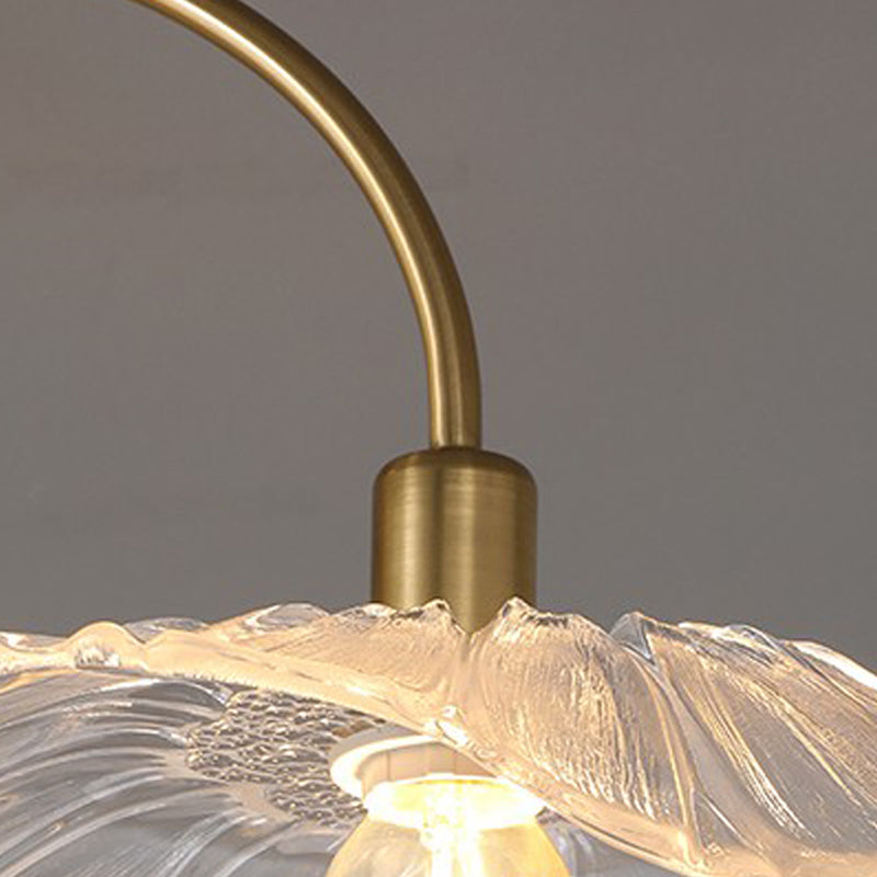Metal Semi Flush Lamp Traditional Multi-Head Bedroom Ceiling Lighting with Glass Shade