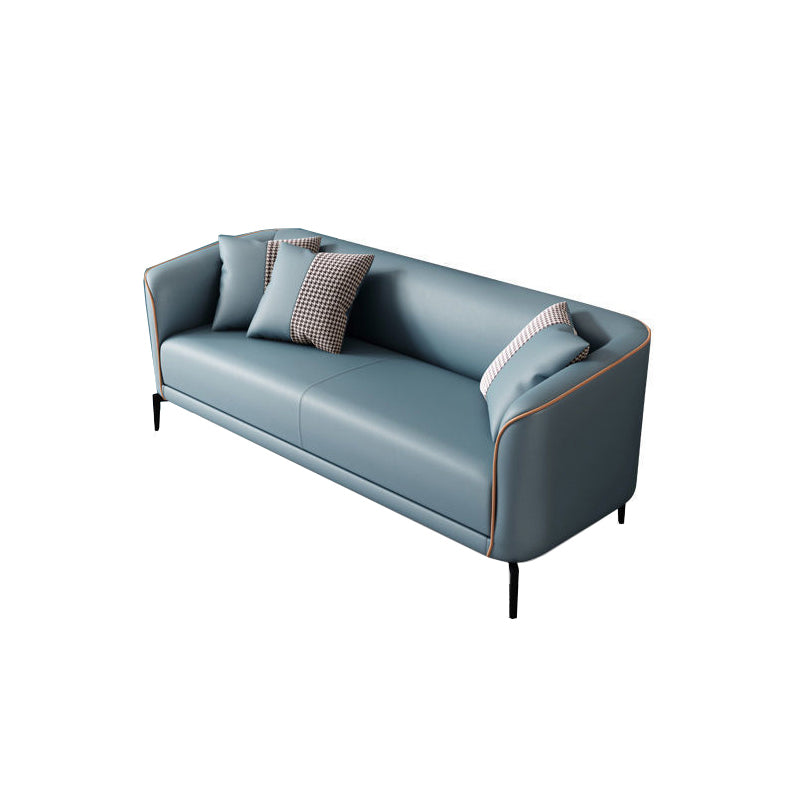 Faux Leather Sofa Tuxedo Arm Sofa 25.98" High for Apartment, Stain Resistant