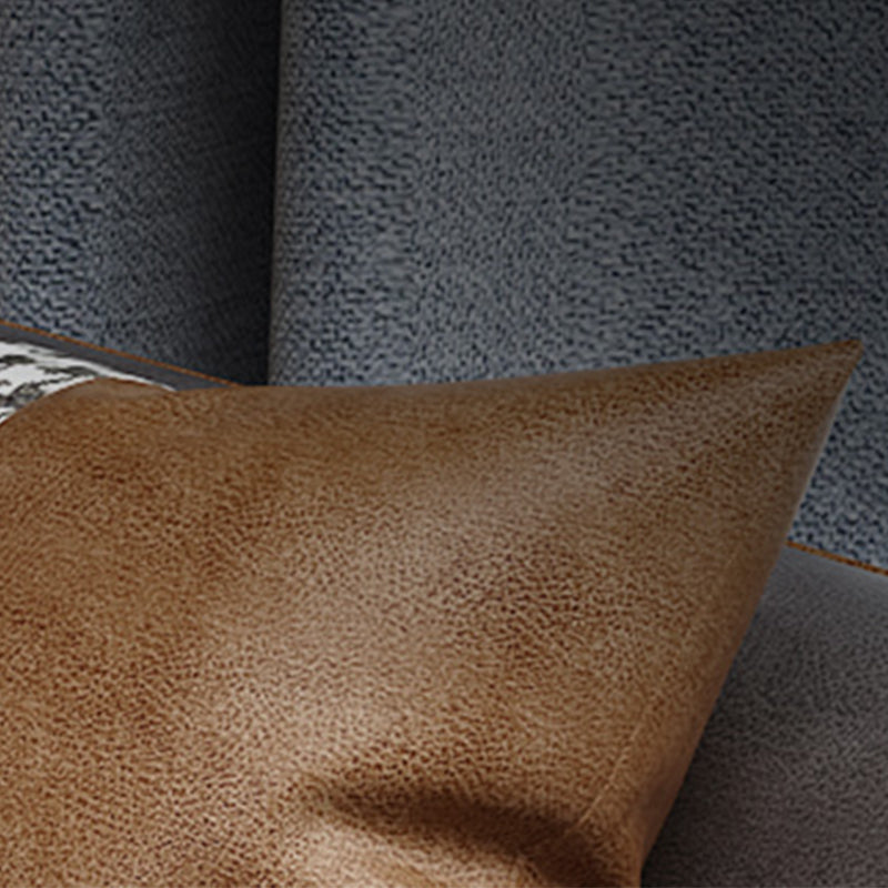 Modern Faux Leather Standard Sofa Tuxedo Arm Living Room Sofa